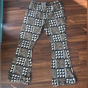 Geometric Black and White Women's Pants